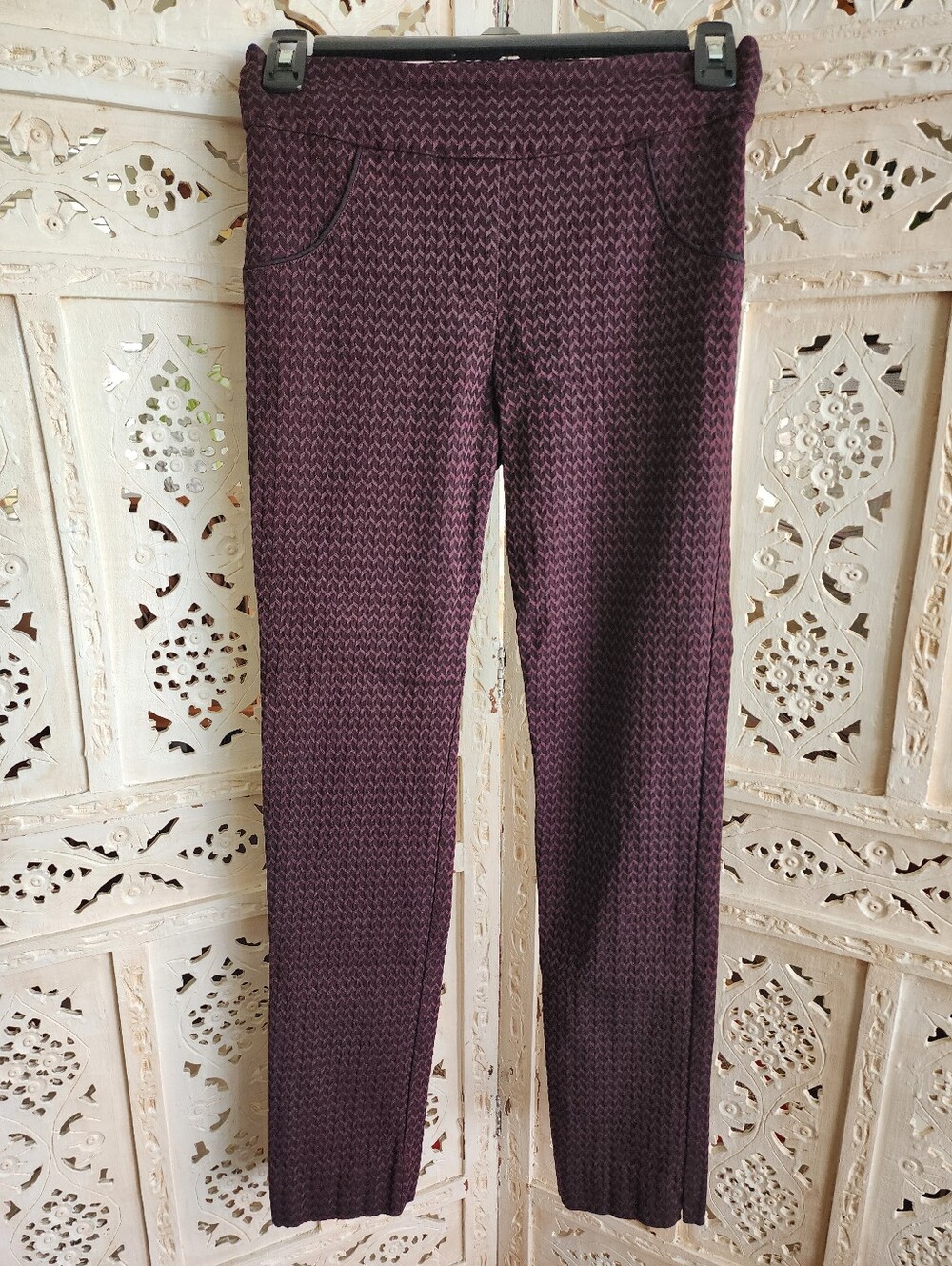 NWOT Erica Taylor Gabriella Printed Jacquard Straight Leg Pants- Size S/P